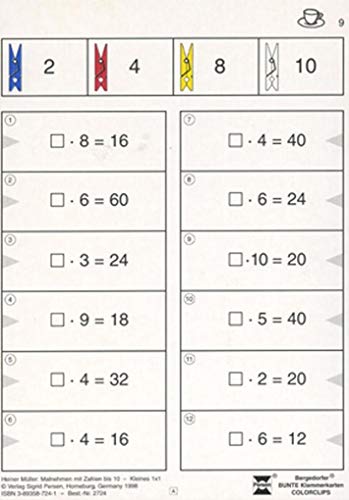 Malnehmen mit Zahlen bis 10 - Kleines 1 x 1: (2. bis 4. Klasse) (Bergedorfer® Colorclips) von Persen Verlag i.d. AAP